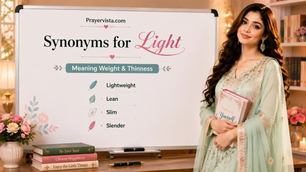 Synonyms for Light Meaning Weight & Thinness