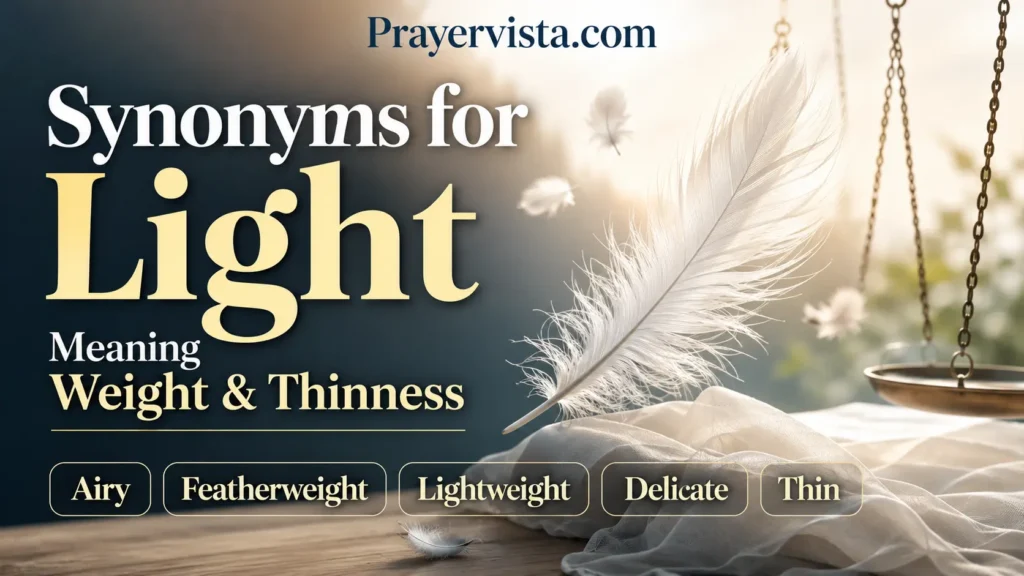 Synonyms for Light Meaning Weight & Thinness