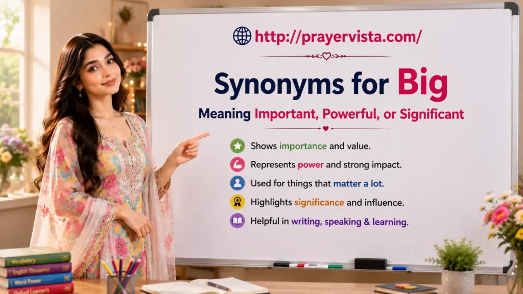 Synonyms for Big Meaning Important, Powerful, or Significant