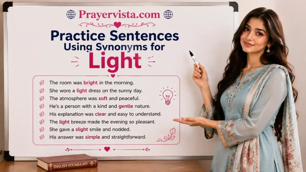 Practice Sentences Using Synonyms for Light