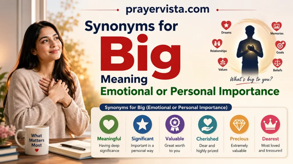 Synonyms for Big Meaning Emotional or Personal Importance