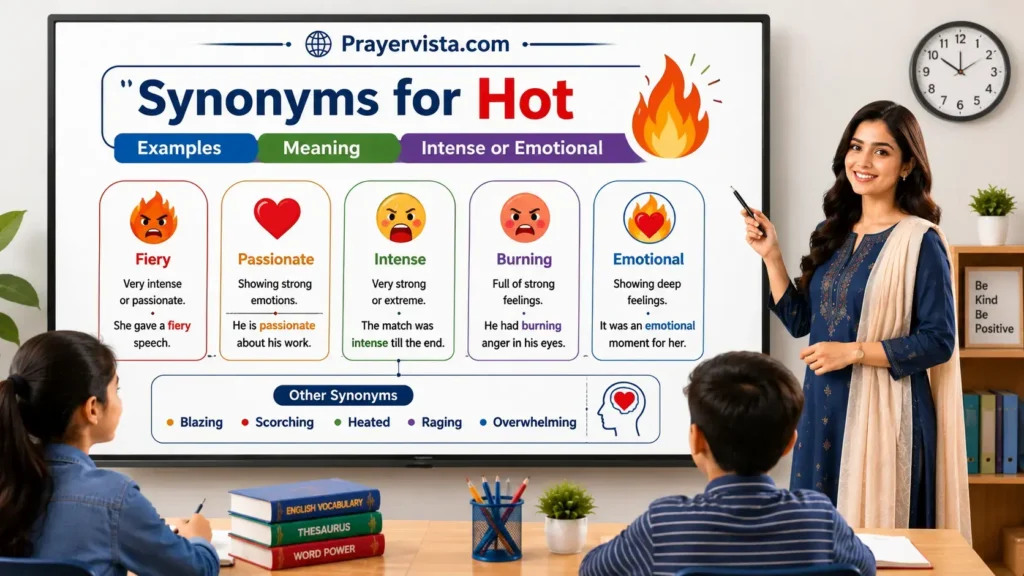 Synonyms for Hot Examples Meaning Intense or Emotional