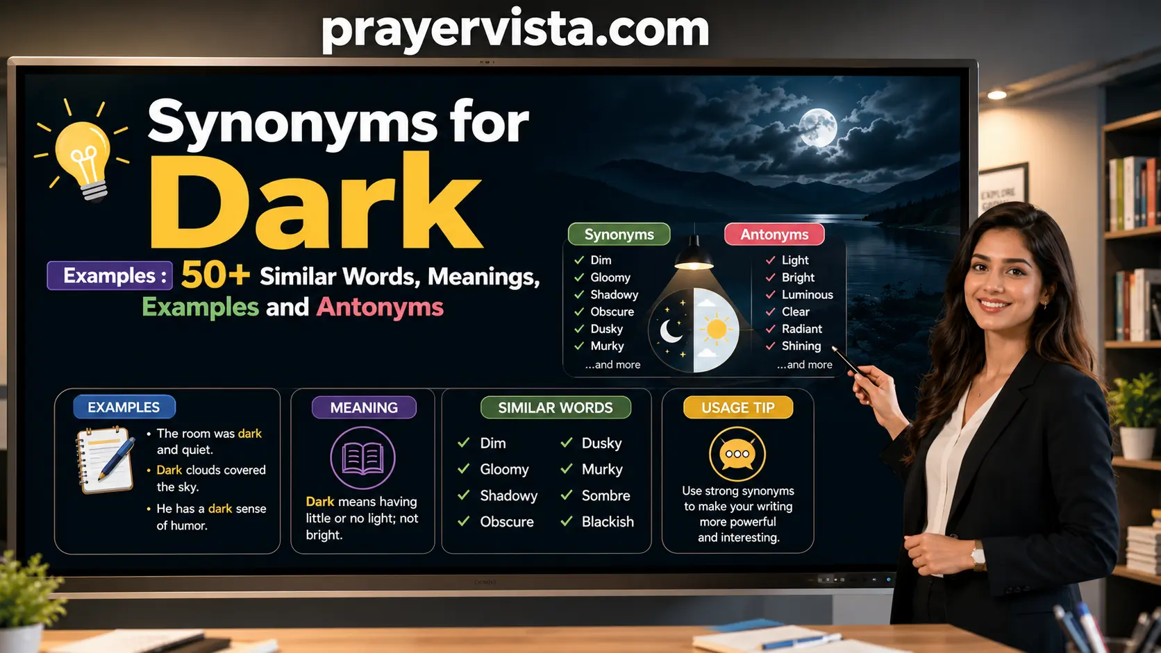 synonyms for dark examples