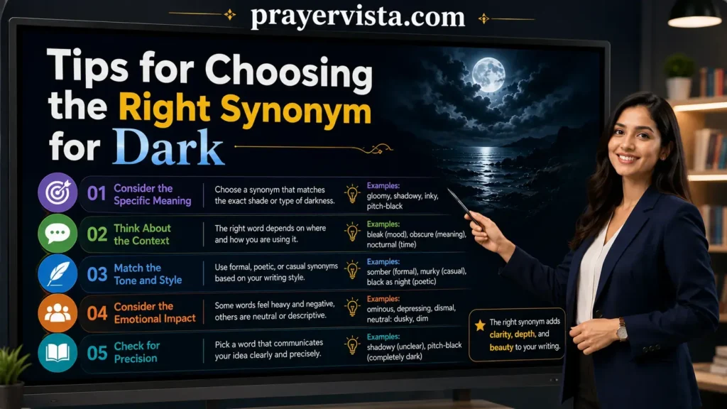 Tips for Choosing the Right Synonym for Dark