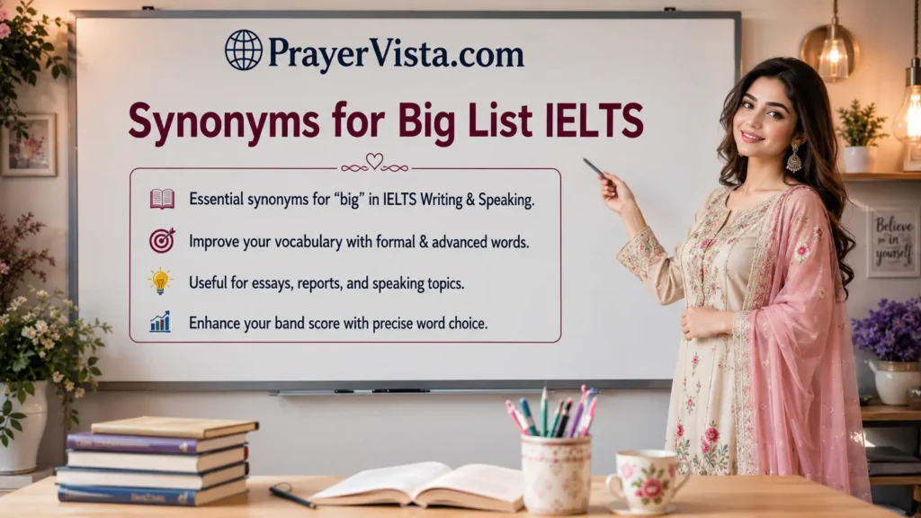 Synonyms for Big List IELTS