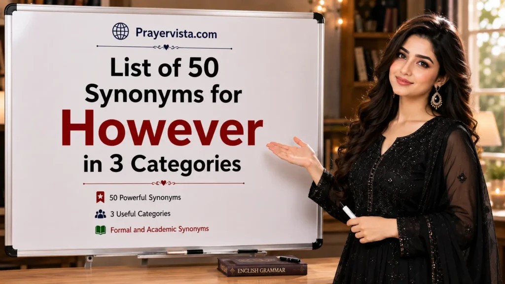 List of 50 Synonyms for However in 3 Categories