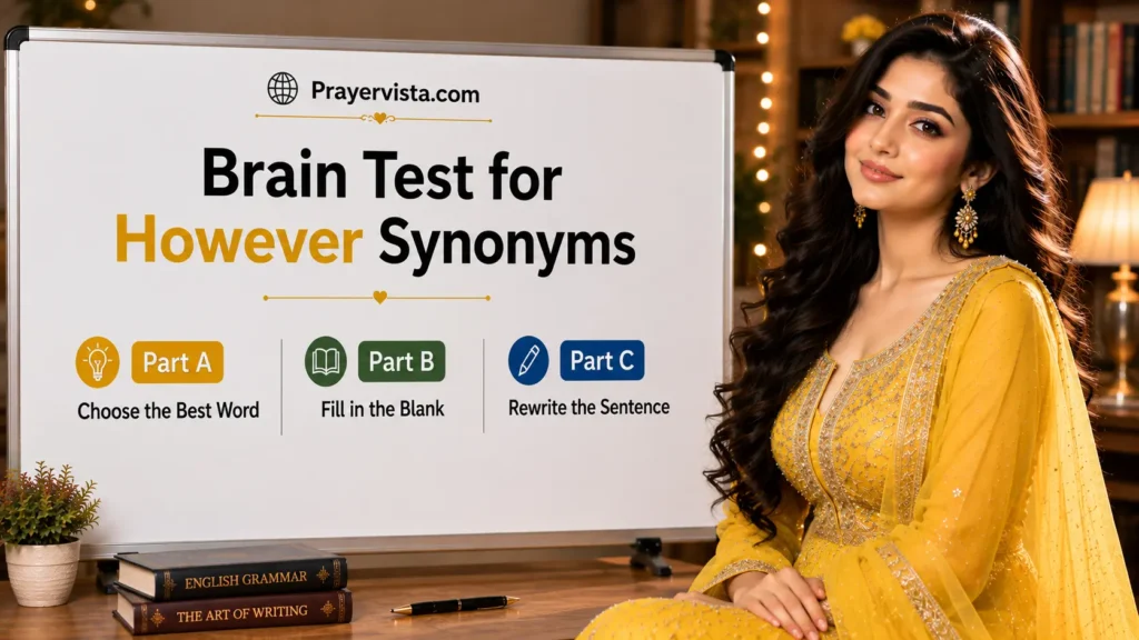 Brain Test for However Synonyms