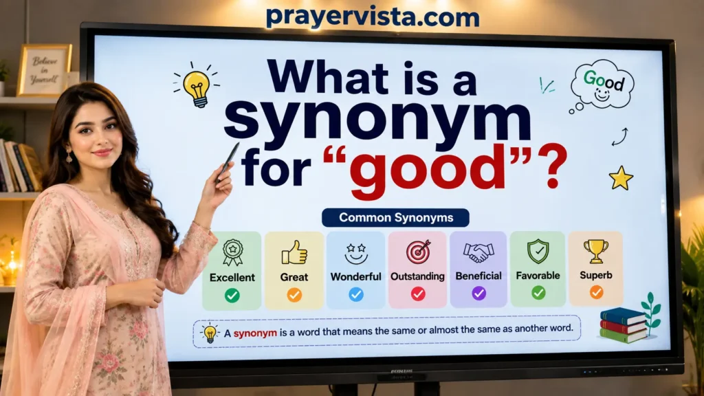 What is a synonym for "good"?