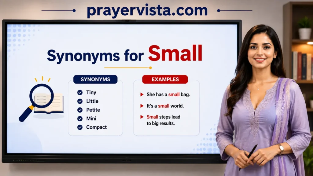 Synonyms for Small Examples Sentences
