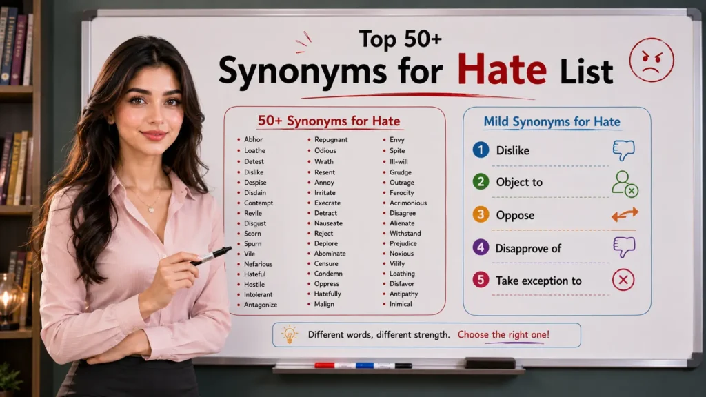 Top 50+ Synonyms for Hate List