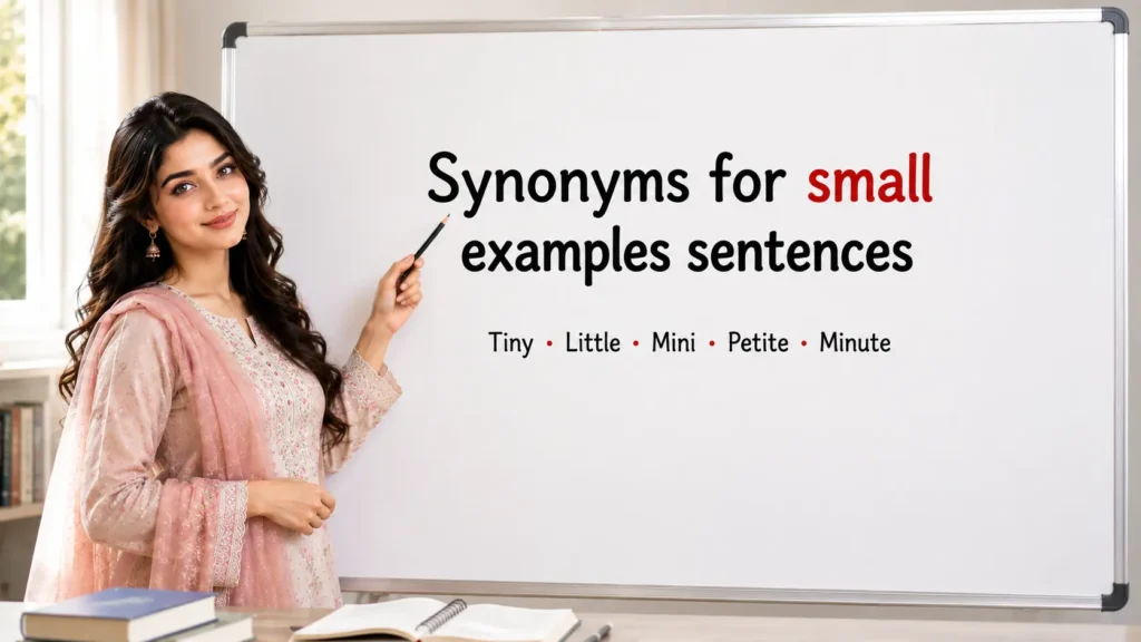 Synonyms for small examples sentences