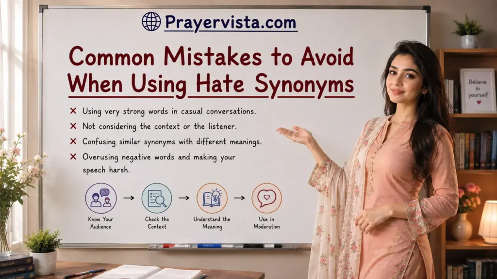 Common Mistakes to Avoid When Using Hate Synonyms